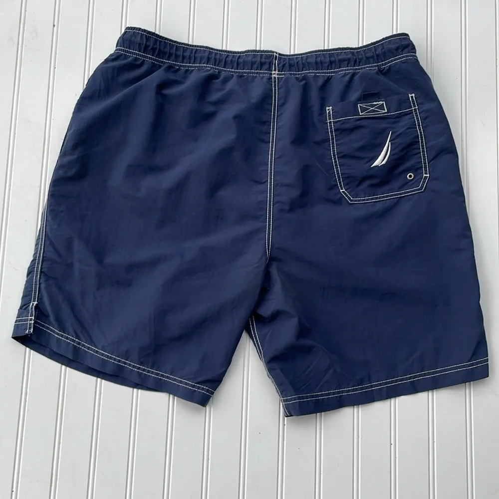 NAUTICA MENS QUICK DRY BLUE SWIM SHORTS INSIDE POCKET SIZE XL
